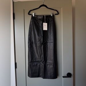 Pixie Market Sleek Black Leather Skirt